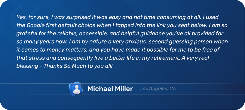 Michael Miller Testimonial with address